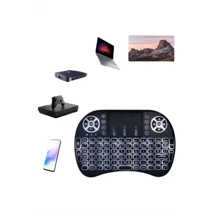 Mini Klavye Gaming Pc Playstation Ledli Mouse Rgb Mouse Bluetooth Usb