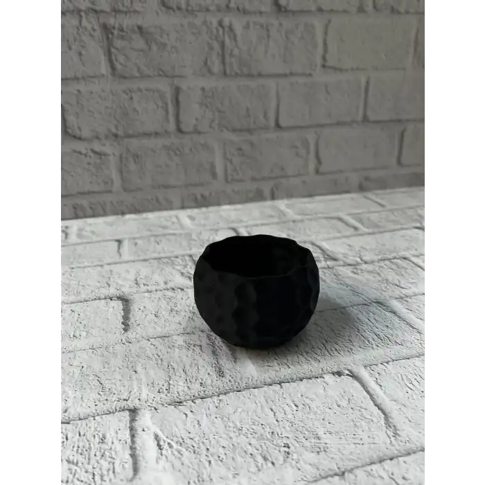 Mini Siyah Dekoratif Saksı 5 cm Modern Masaüstü Bitki Saksısı