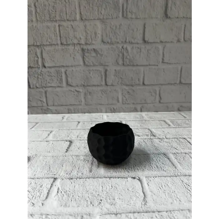 Mini Siyah Dekoratif Saksı 5 cm Modern Masaüstü Bitki Saksısı