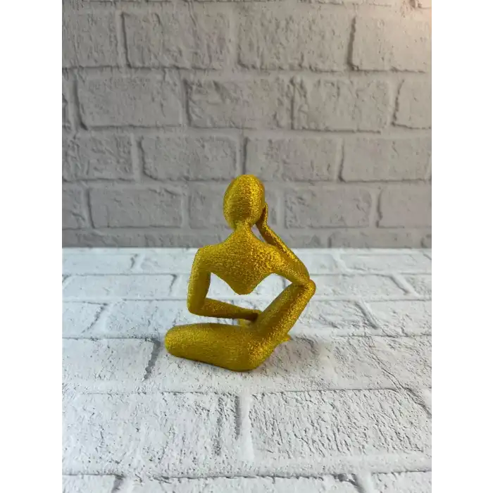 Minimal Sarı İnsan Figürü Biblo Ev Ve Ofis Dekoru