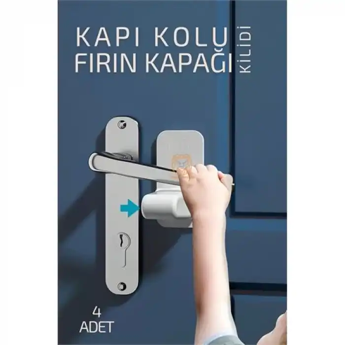 BX Çocuklara Kapı Kolu ve Fırın Kapağı Güvenlik Kilidi 4 adet