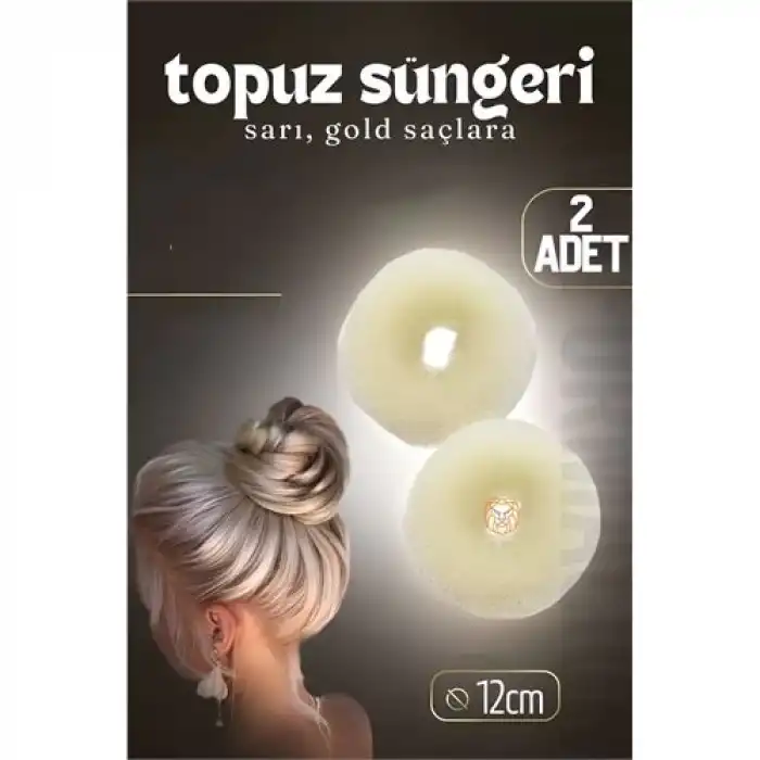 Gold Saç Topuz Süngeri 2 ADET 12 CM Çap 5 cm Kalınlık