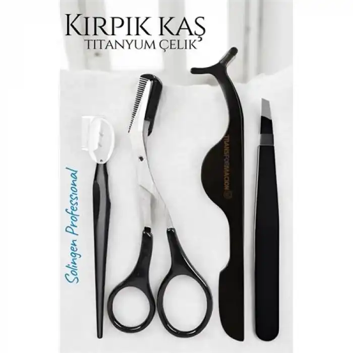 BX Kirpik Kaş Bakım Kiti Titanyum Çelik Solingen