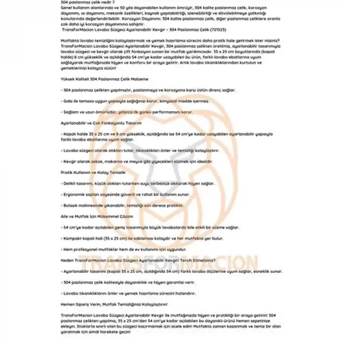 BX Lavabo Süzgeci Ayarlanabilir Kevgir 304 Paslanmaz Çelik