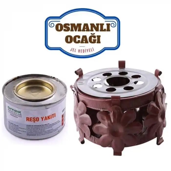 Dekoratif Metal Osmanlı Ocağı ve Reşo Yakıtı – Isıtmalı Sunum İçin Güvenli ve Şık Çözüm