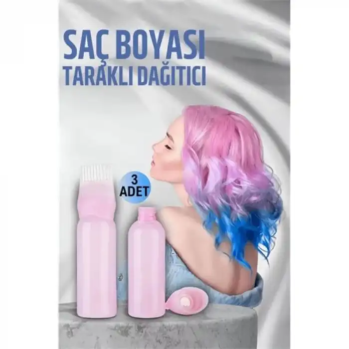 BX Saç Boyası Eşit Dağıtım Taraklı Şişe Doldurulabilir Aplikatör 3 ADET