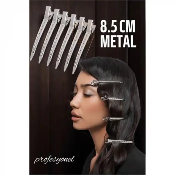 Saç Klipsi Metal Toka Profesyonel 6 Adet