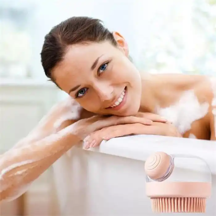 BX Şampuan Hazneli Silikon Peeling ve Masaj Fırçası