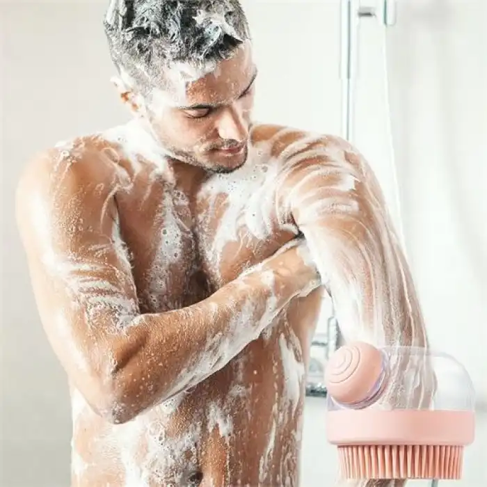 BX Şampuan Hazneli Silikon Peeling ve Masaj Fırçası
