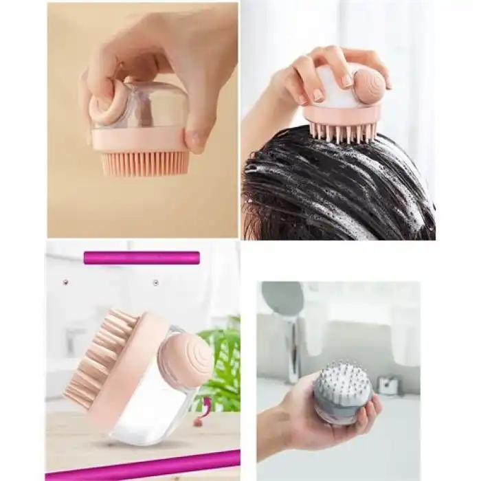 BX Şampuan Hazneli Silikon Peeling ve Masaj Fırçası