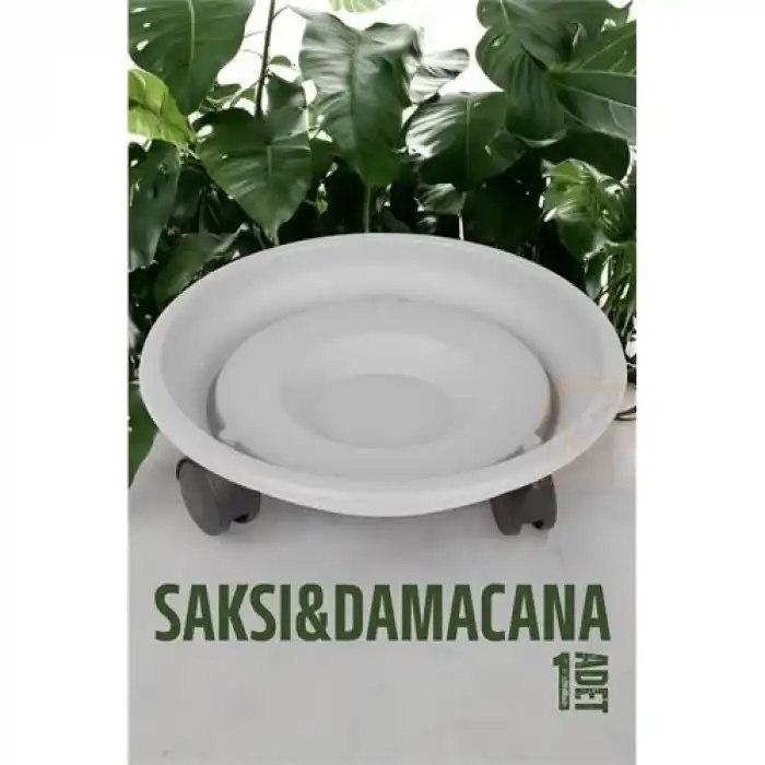 Tekerlekli Saksı Altığı 37 CM BEYAZ