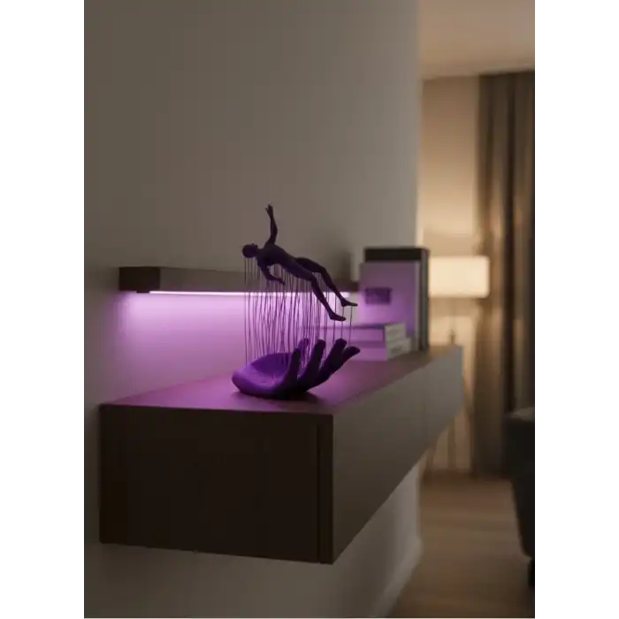 Mor El İnsan Figürü Dekoratif Biblo Minimal Modern Salon Raf ve Masa Üstü Aksesuar