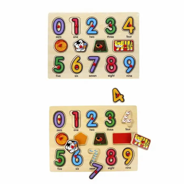 BX 130444 Ahşap Raptiyeli Puzzle Saat