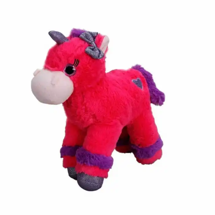BX 1511 Unicorn Renkli Peluş At 28 cm