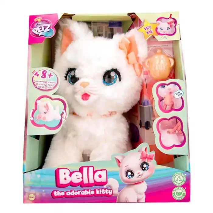 BX  90773  Hareketli ve Sesli Sevimli Peluş Kedicik Bella -Sunman