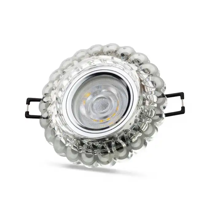 NOAS YL65 1667 Geras Led Çerçeveli 4000K Kristal Cam Spot Kasa - Priz ve Anahtar İçin Uyumlu Çerçeve