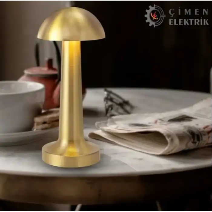 NOAS YL86 1230 Atina Şarjlı Gold Masa Lambası 3 Renk