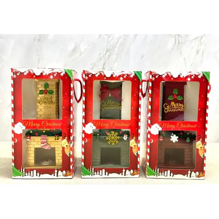 Noel Temalı Polyester Şömine Tütsülük
