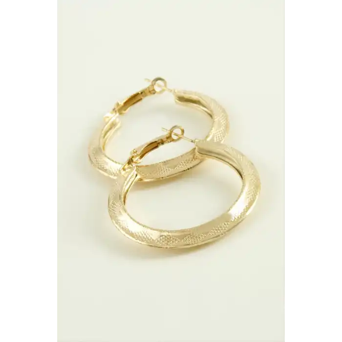 Noktalı Halka Küpe 4 cm