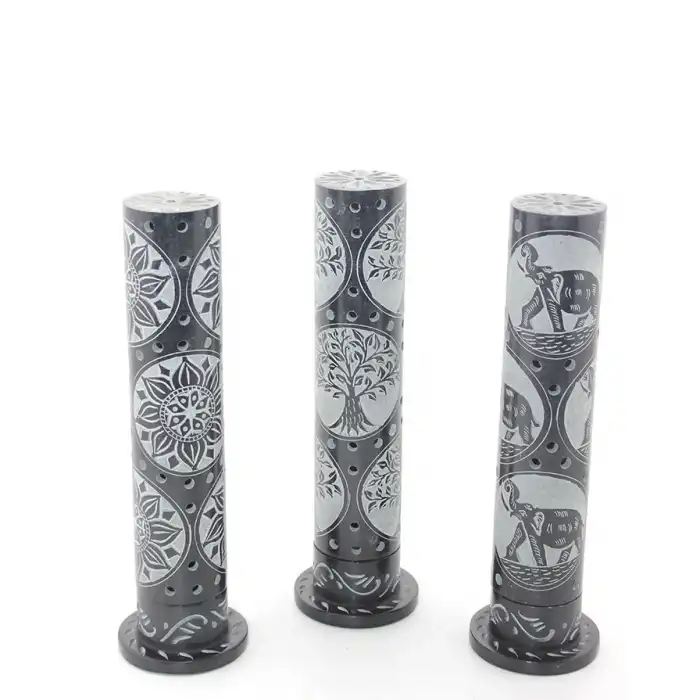 Obsidian Taşı İşlemeli Kule Tütsülük Model 2