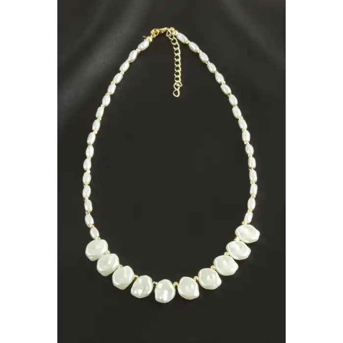 Oval Arpa Kesim İnci Kolye