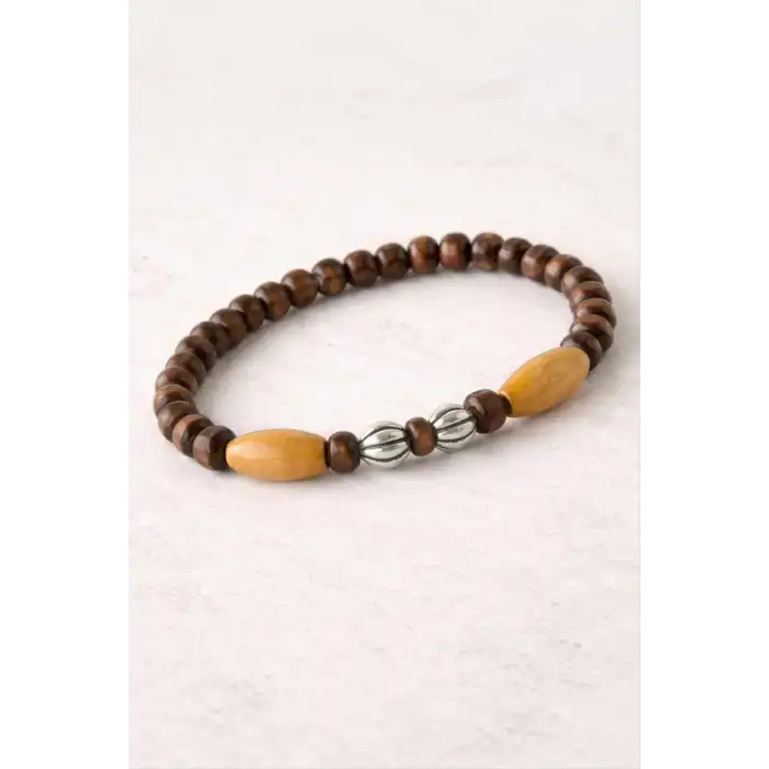Oval Bambu Ahşap Bileklik 6 mm
