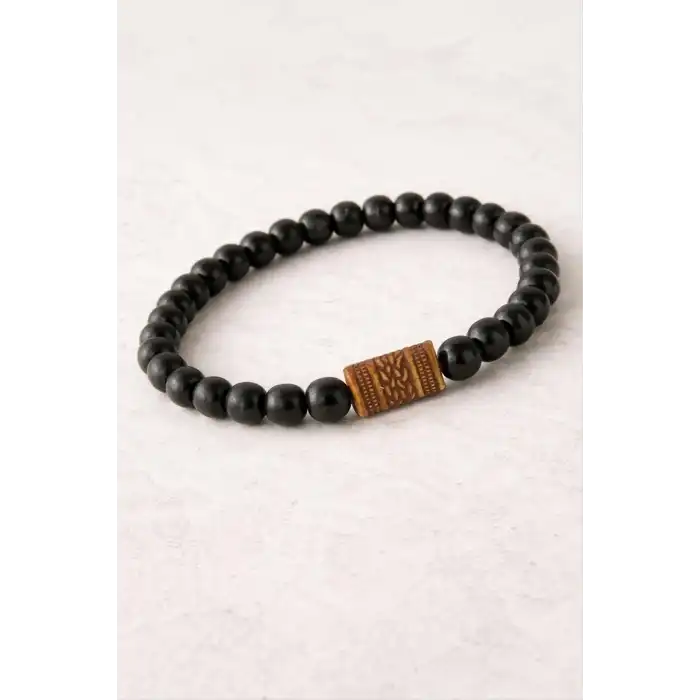 Oval Bambu Ahşap Bileklik 8 mm