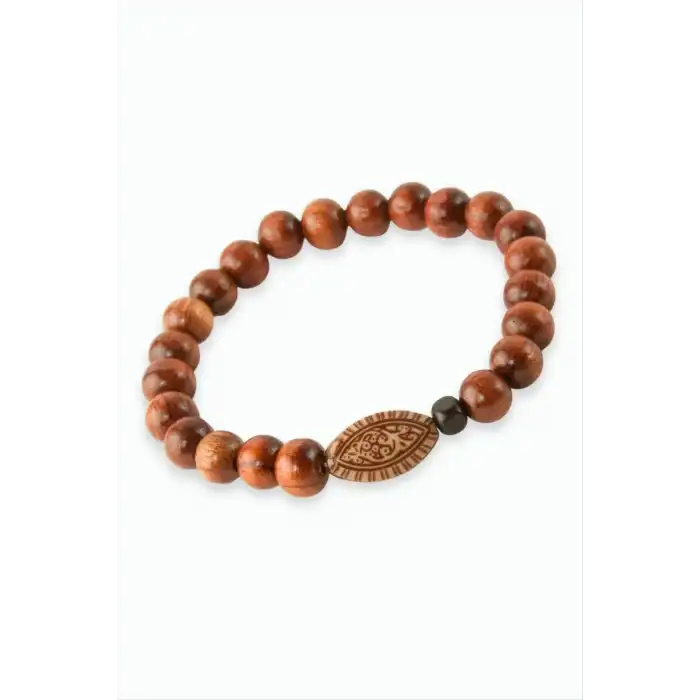 Oval Bambu Ahşap Bileklik 8 mm