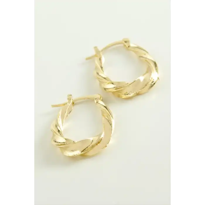Oval Burgulu Kilitli Halka Küpe