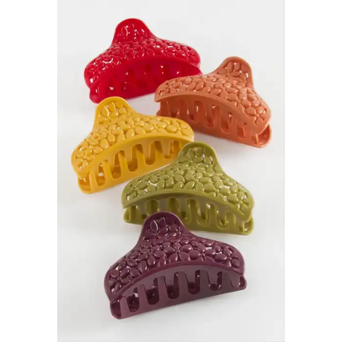 Oval Çiçek Renkli Mandal Toka 8 cm