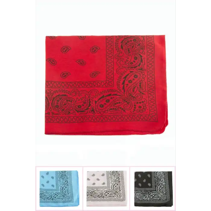 Oval Desenli Keten Bandana 50*50