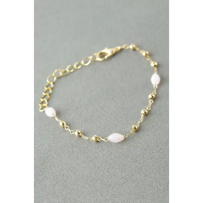 Oval Kristal Taşlı Bileklik