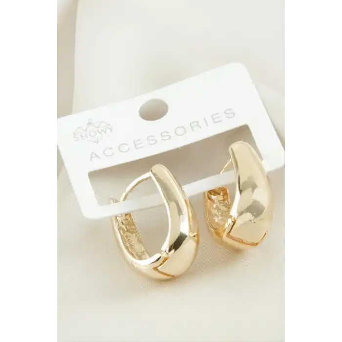 Oval Metal Küpe