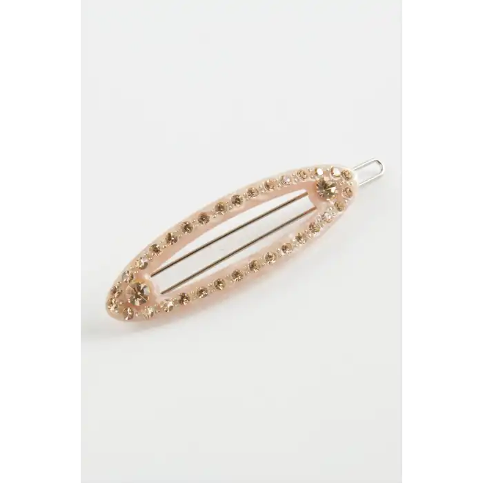 Oval Taşlı Klipsli Toka