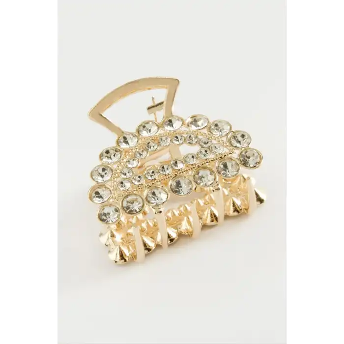 Oval Taşlı Metal Mandal Toka 4,5 cm