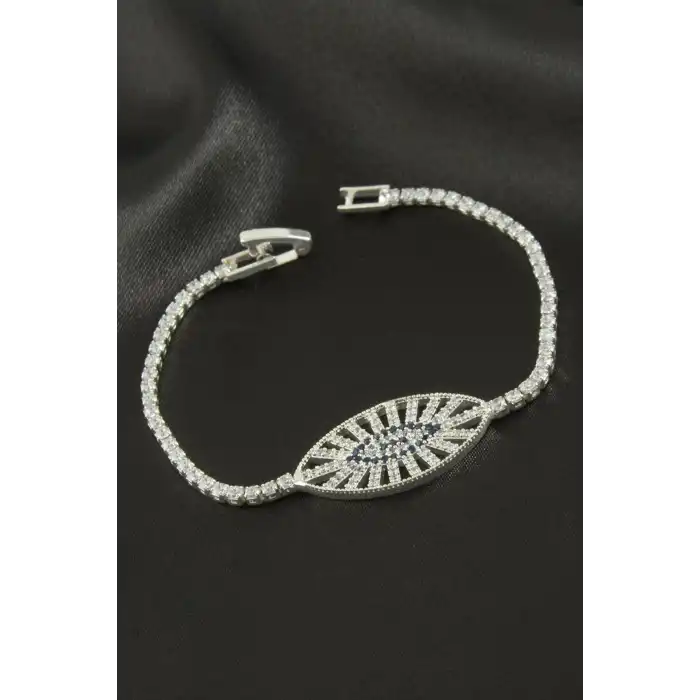 Oval Zirkon Taşlı Çocuk Bileklik 16 cm