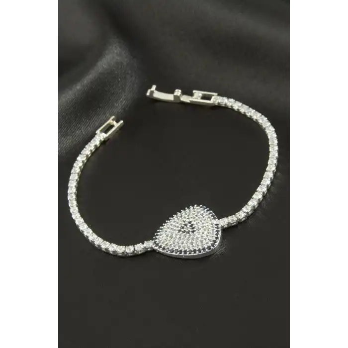 Oval Zirkon Taşlı Çocuk Bileklik 16 cm