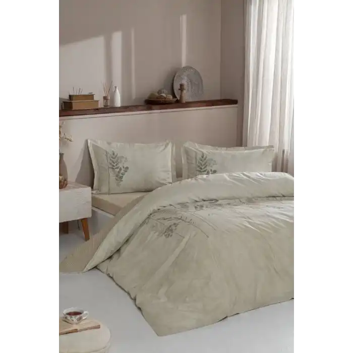 Özdilek Çift Kişilik Ranforce Nevresim Takımı Conium Krem