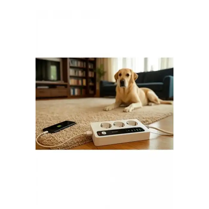 P10 3x Priz 3000w Akım Korumalı 4x Usb 2x Type-c Girişli Çoklu Priz
