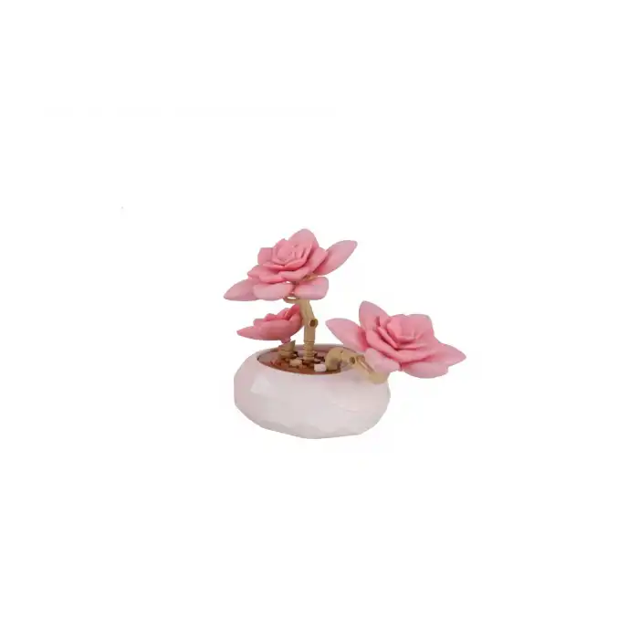 P655064 PANLOS PEMBE NİLÜFER SUKULENT MODEL 82 PARÇA BLOCK OYUNCAK