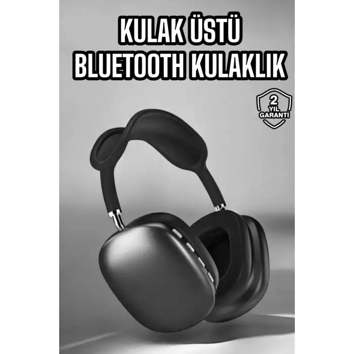 P9 Plus Kulaklık Siyah Bluetooth Bağlantılı Kulak Üstü Kablosuz