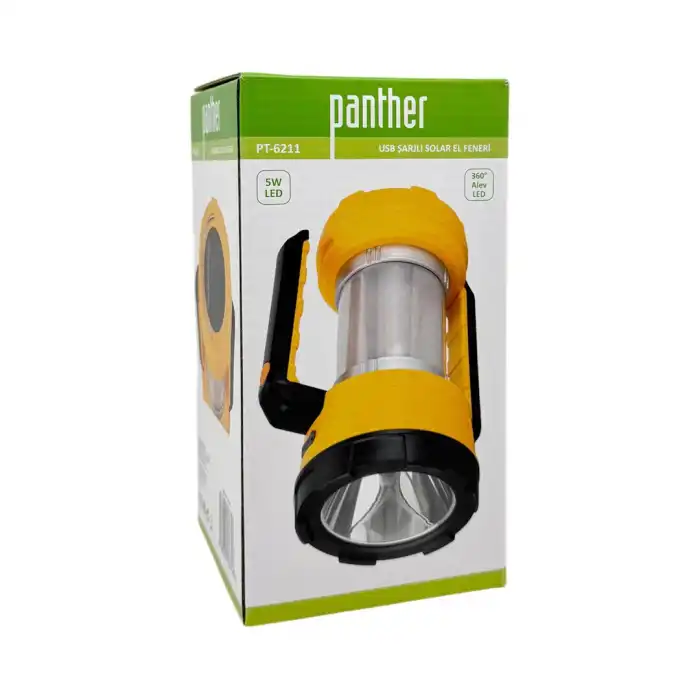 BX PT-6211 USB ŞARJLI SOLAR EL FENERİ