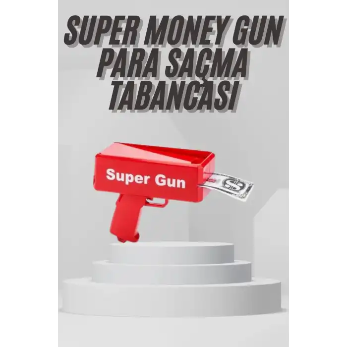 Para Dolar Saçma Para Atma Tabancası Otomatik Kırmızı Oyuncak