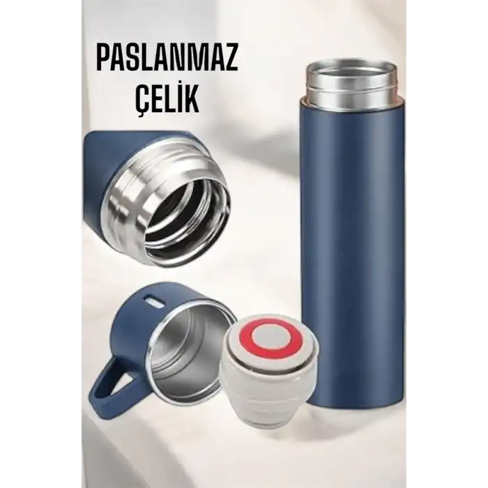 Paslanmaz Çelik 3’lü Termos Seti Vakumlu ve 8 Saat Isı Koruma