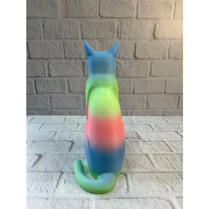 Pastel Rainbow Kedi Figürü Masa ve Raf Üstü Ev Dekorasyonu