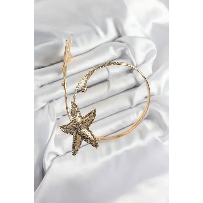 Pirinç Deniz Yıldızı Model Gold Renk Kadın Pazu Bileklik