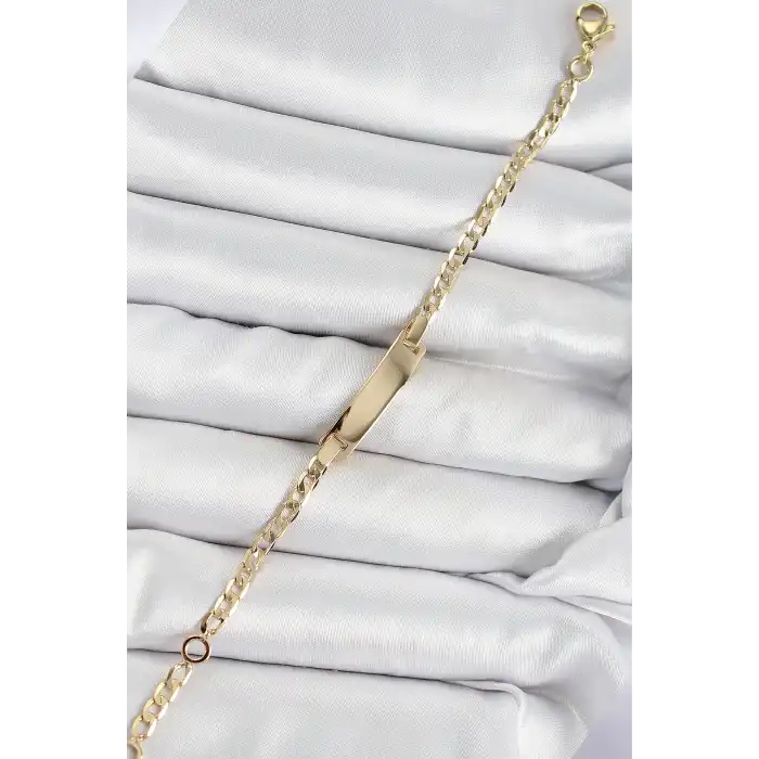 Pirinç Dikdörtgen Model Gold Renk Xuping Bebek Künyesi
