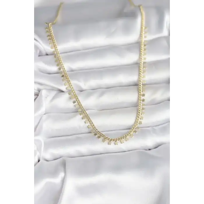 Pirinç Gold Renk Sıralı Yıldız Kadın Kolye