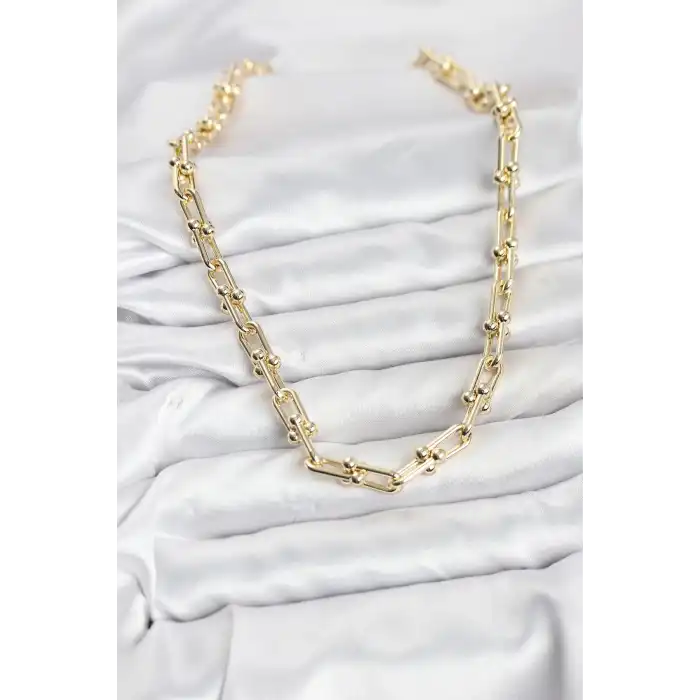 Pirinç Gold Renk Tifani Model Kadın Kolye