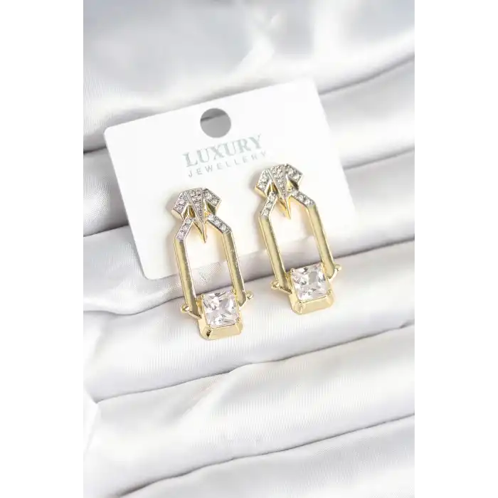 Pirinç Gold Renk Vintage Kadın Küpe